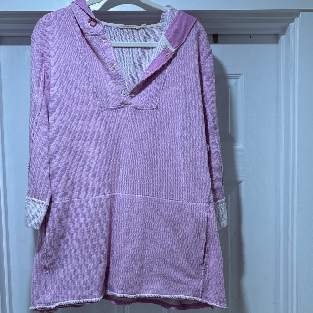 SOFT SURROUNDINGS Bali Beach Pullover Hood Sweatshirt with Kangaroo Pocket